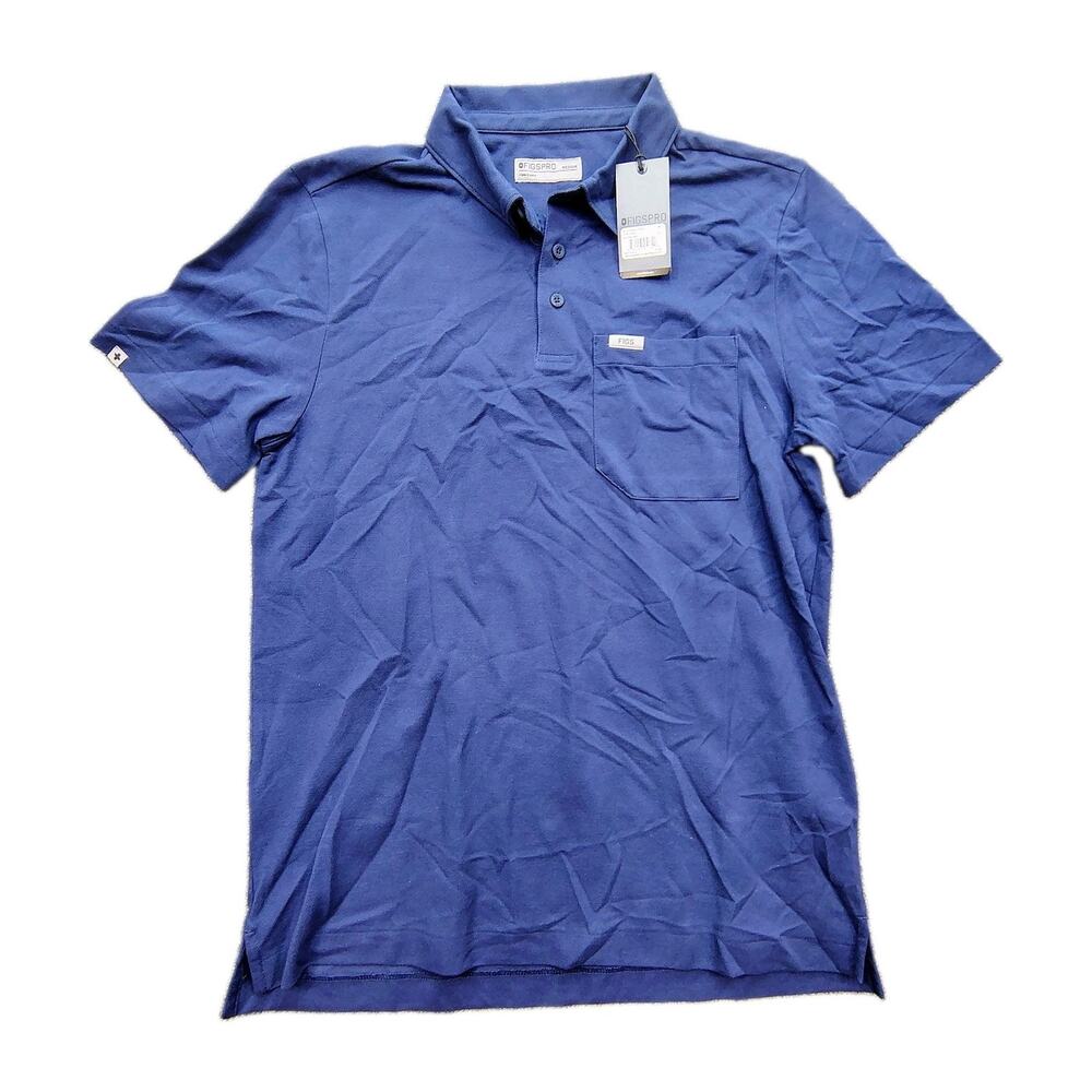 New Figs Pro Technical Pique Scrub Polo in Navy Men's Size M Fast Shipping